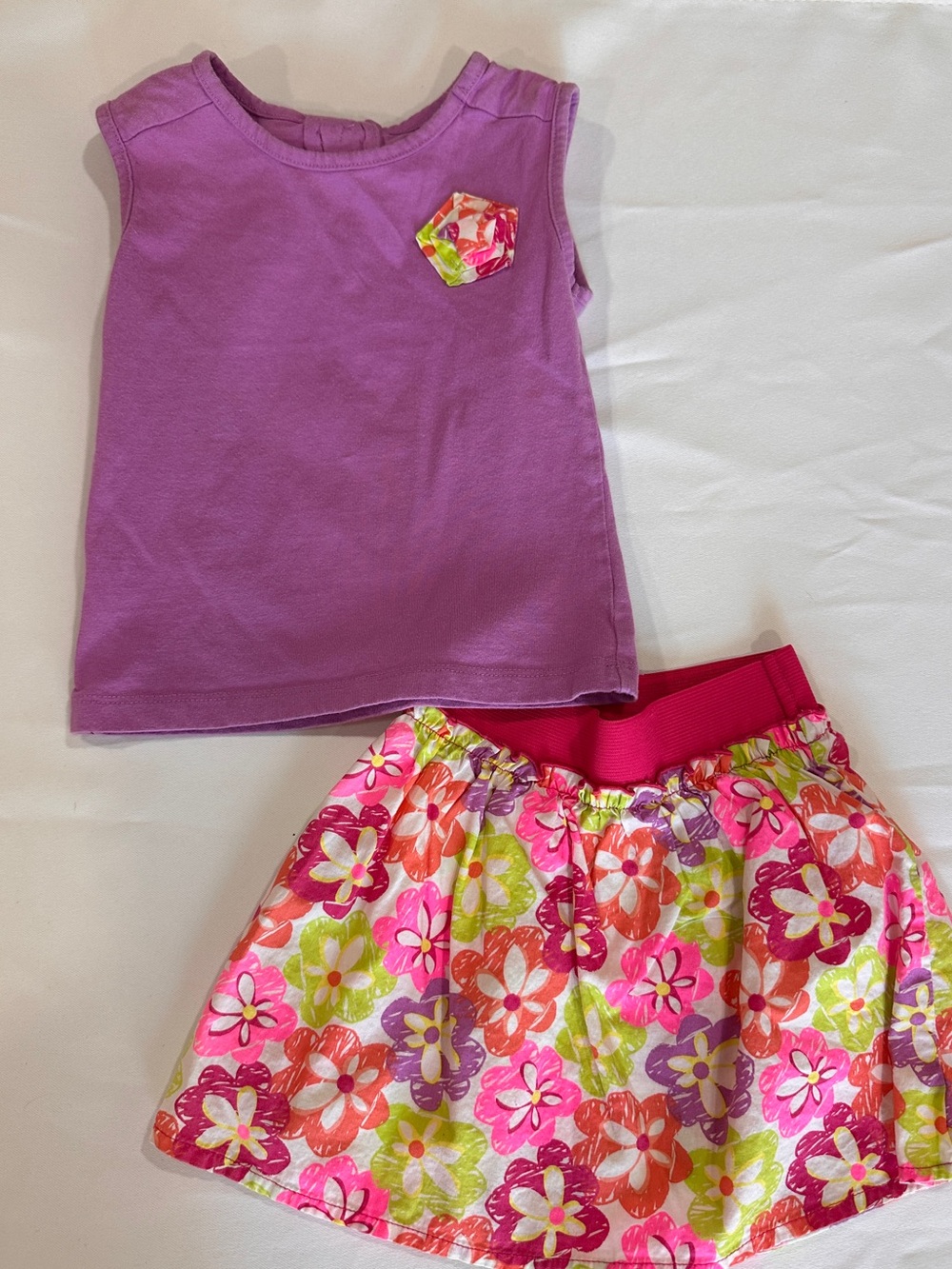 Circo Purple Tank Top with Bright Floral Skirt Set